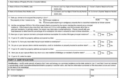 Form 2368 – Principal Residence Exemption Affidavit