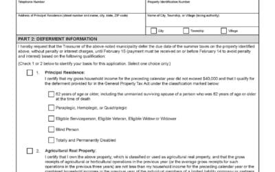 Form 471 – Application for Deferment of Summer Taxes