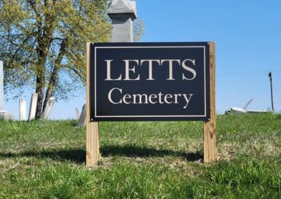 sign for Letts cemetery